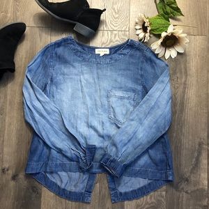 Cloth and Stone Anthro Chambray Top